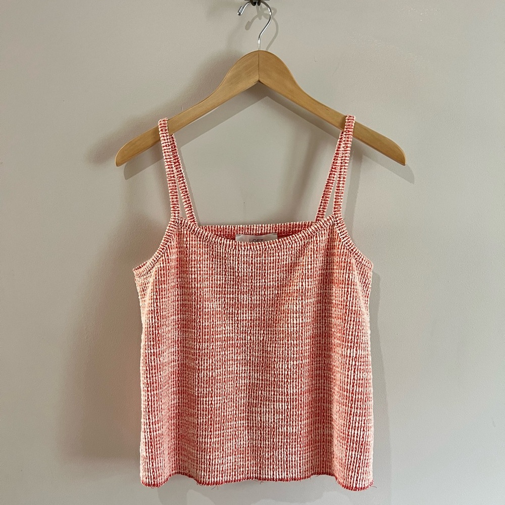 LOFT Orange and White Knit Camisole